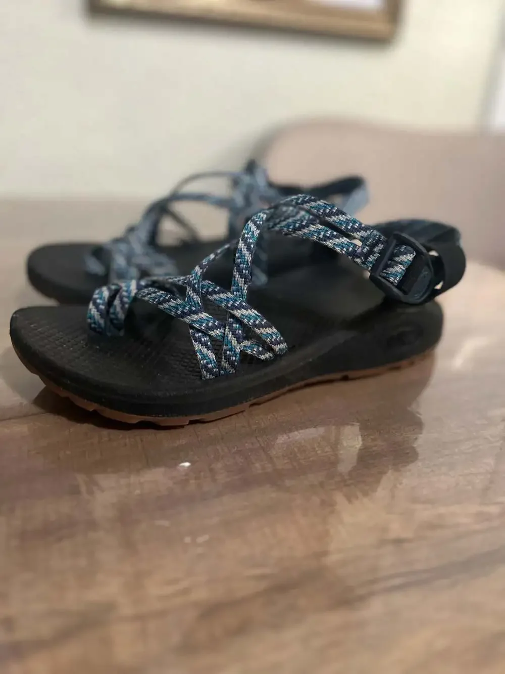 Chaco Women's ZX/2 Cloud Hiking Sandals in Blue Pattern